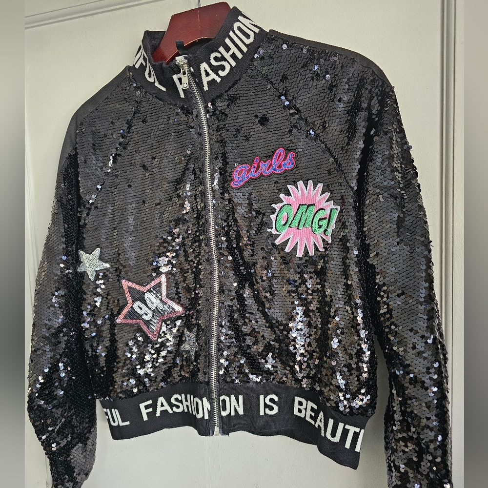 Ktoo sequin border jacket embroidered patches woman size small!! - Picture 4 of 5